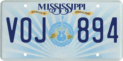 MS license plate VOJ894