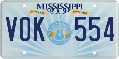 MS license plate VOK554