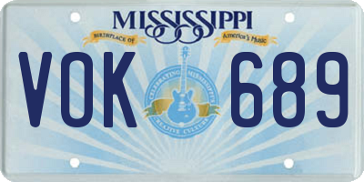 MS license plate VOK689