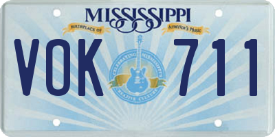 MS license plate VOK711