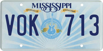 MS license plate VOK713