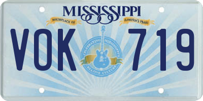MS license plate VOK719