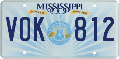 MS license plate VOK812