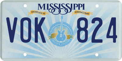 MS license plate VOK824