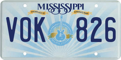 MS license plate VOK826