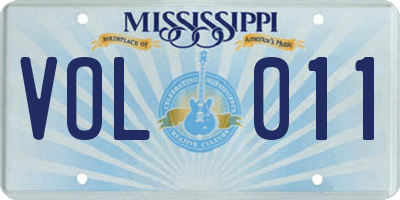MS license plate VOL011