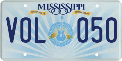 MS license plate VOL050