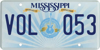 MS license plate VOL053