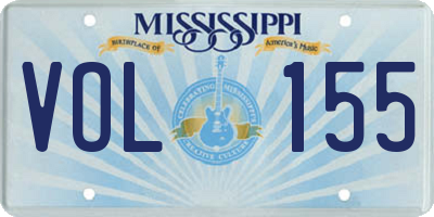 MS license plate VOL155
