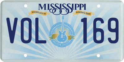 MS license plate VOL169