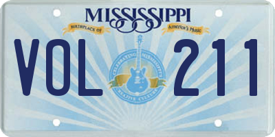 MS license plate VOL211