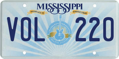 MS license plate VOL220
