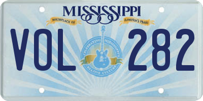 MS license plate VOL282
