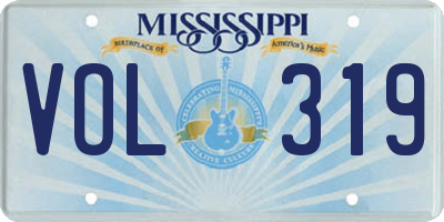 MS license plate VOL319