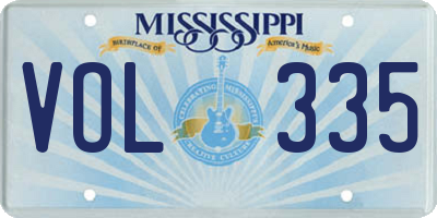 MS license plate VOL335