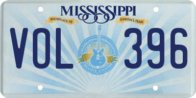 MS license plate VOL396