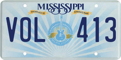MS license plate VOL413