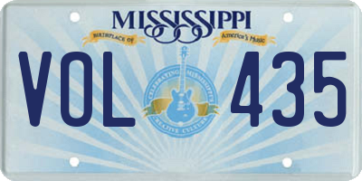 MS license plate VOL435