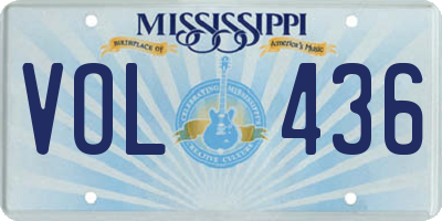 MS license plate VOL436
