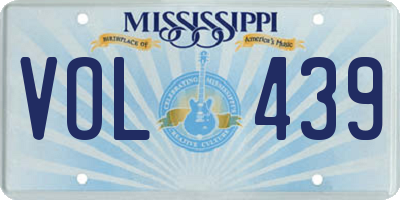 MS license plate VOL439