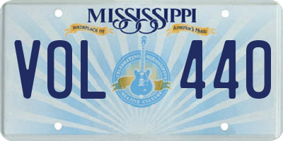 MS license plate VOL440