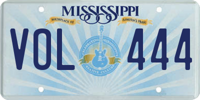 MS license plate VOL444