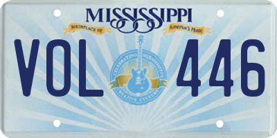 MS license plate VOL446