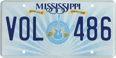 MS license plate VOL486
