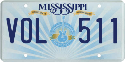 MS license plate VOL511