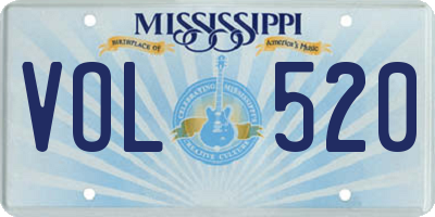 MS license plate VOL520