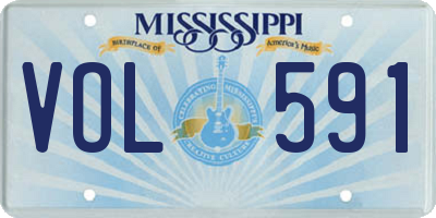 MS license plate VOL591
