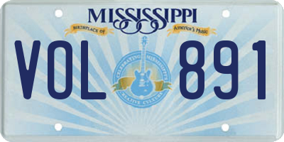 MS license plate VOL891