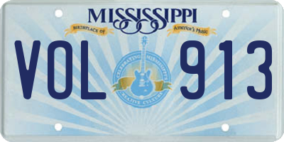 MS license plate VOL913