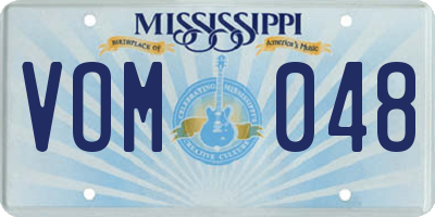 MS license plate VOM048