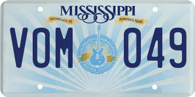 MS license plate VOM049