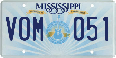MS license plate VOM051