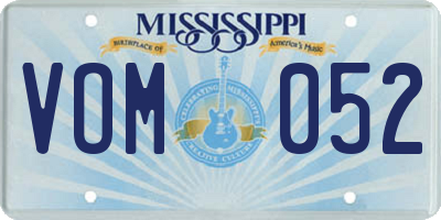 MS license plate VOM052