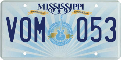 MS license plate VOM053