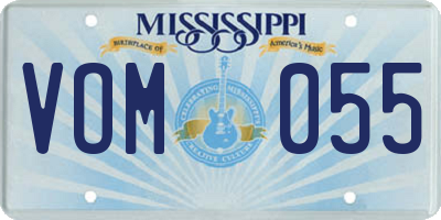 MS license plate VOM055