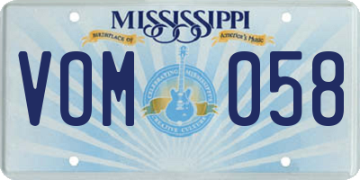 MS license plate VOM058