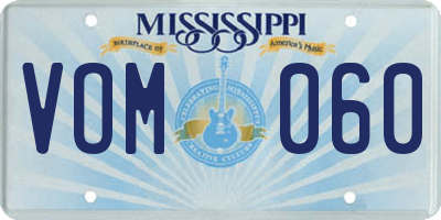 MS license plate VOM060