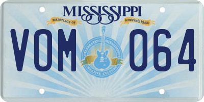 MS license plate VOM064