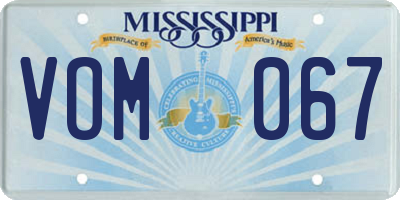MS license plate VOM067