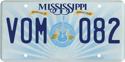 MS license plate VOM082