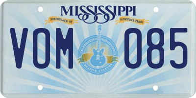 MS license plate VOM085