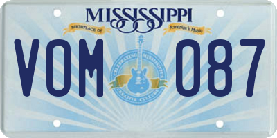 MS license plate VOM087