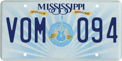 MS license plate VOM094