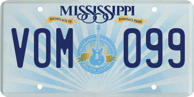 MS license plate VOM099