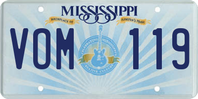 MS license plate VOM119