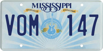 MS license plate VOM147